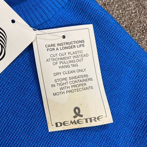 Vintage Demetre Pure Virgin Wool Mens Black Sweater Size XLarge NOS Made USA NWD - Picture 7 of 10